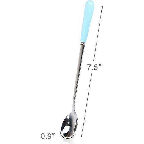 Cuillère à long manche, cuillère à café, cuillère en acier inoxydable, couverts pour boissons - 6 pièces (1/3)