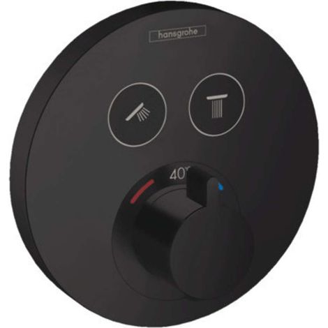 Ensemble prêt de thermostat encastré ShowerSelect S, 2 consommateurs, finition noir mat (1/10)