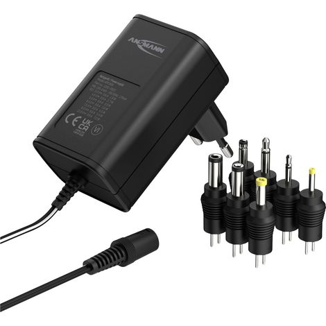 Ansmann 1201-0022 Steckernetzteil, einstellbar 12 V/DC, 9 V/DC, 7.5 V/DC, 6 V, 4.5 V/DC, 3 V 600 mA (1/5)