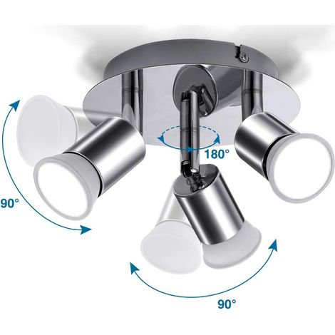 Plafonnier LED 3 Spot Orientable Luminaire 3xgu10 Éclairage De Plafond Angle Réglable LED 220 V Intérieur Pour Chambre (1/5)