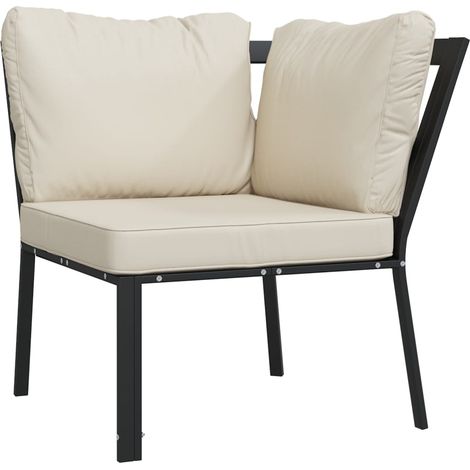 Maison Exclusive - Sedia da Giardino con Cuscini Sabbia 76x76x79 cm Acciaio