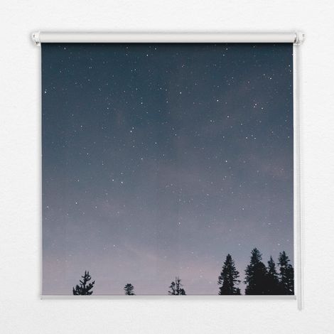 Innenrollo Fensterrollo - Rollo ohne Bohren - Sichtschutzrollo - Lichtdurchlässiges Rollo - Rechteckiges - Rollo - (150 cm x 140 cm) - Sternenhimmel