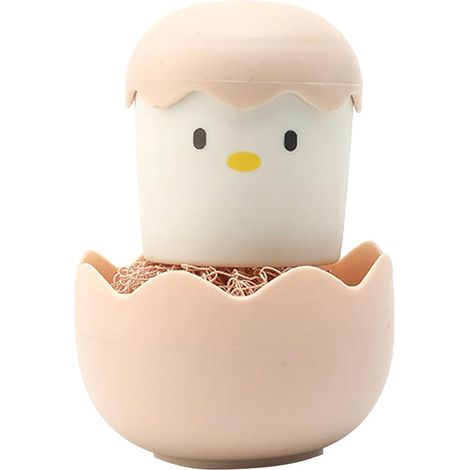 Brosses de nettoyage en forme de coquille d'œuf, adaptées aux casseroles, poêles et bols, fabriquées en matériau PP (rose), 7 pièces. (1/5)