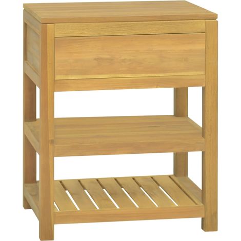 Armoire de salle de bain 60x45x75 cm bois de teck solide vidaXL (1/5)
