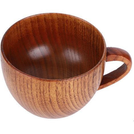 Tasse en bois naturel, mug à café/bière en bois, tasse à lait pour petit-déjeuner, tasse à boire ménagère (1/5)
