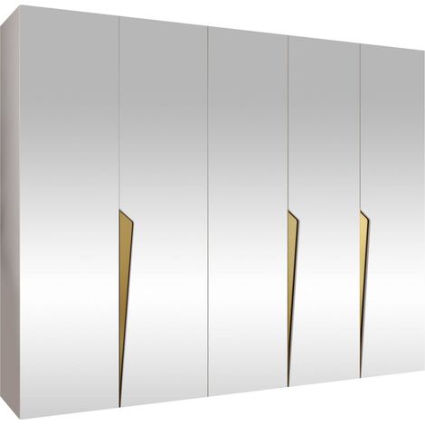 Armario Hartford 616, Blanco, 202x250x52cm, Puertas de armario: Con bisagras, Número de estantes: 0 (1/5)