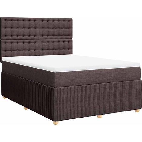 Sommier à lattes de lit avec matelas Marron foncé 160x200 cm vidaXL (1/5)