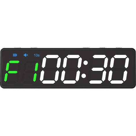 HOXILEELEO - Minuteur LED pour entraînement en salle de sport, chronomètre d'entraînement par intervalles, compte à rebours. (1/4)