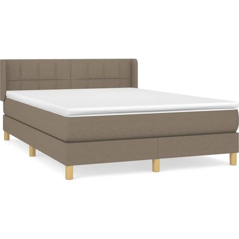 Sommier à lattes de lit avec matelas Taupe 140x190 Tissu (1/5)