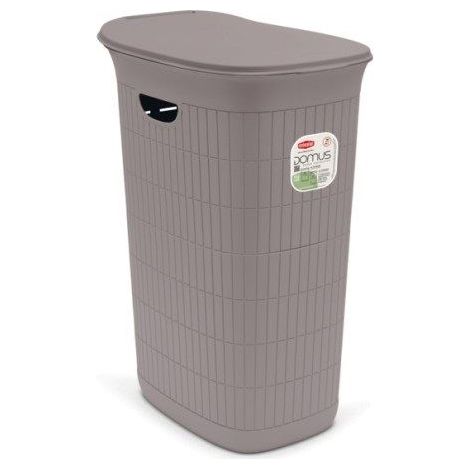Cesta Portabiancheria con Coperchio Domus Greige 36 Litri