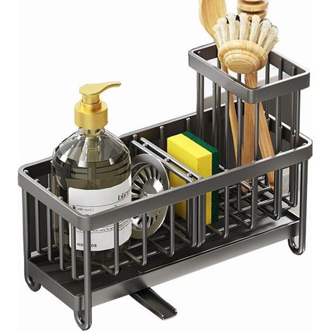 Égouttoir/organisateur d'évier en acier inoxydable, rangement pour évier, solution de rangement pour la cuisine (1/5)