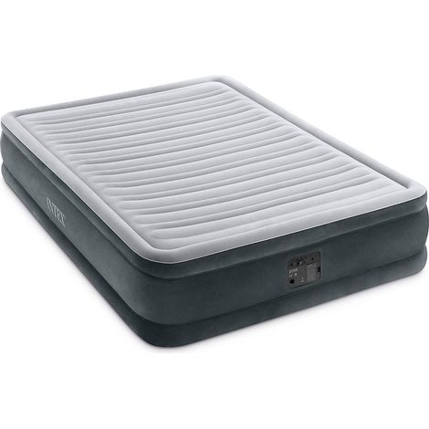 Intex – Matelas gonflable double 191x137x46cm – Technologie Fiber-Tech pour confort optimal – Pompe électrique intégrée – Sac de rangement inclus