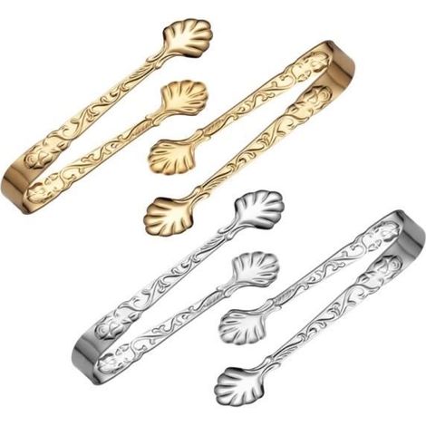 4 pièces pince à glaçons, acier inoxydable, mini pince cuisine pour sucre et bonbons, usage polyvalent en restauration et domicile (1/4)