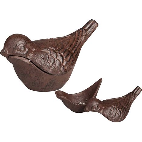 Ac-Deco – Cache clés oiseau en fonte – Dimensions L 15,6 x P 8,7 x H 8,4 cm – Cachette décorative pour clés – Idéal pour entrée ou jardin (1/4)