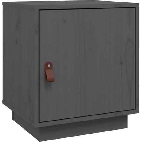 Bedside Cabinet Grey 40x34x45 cm Solid Wood Pine vidaXL
