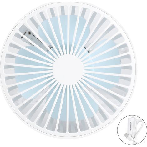 Ventilateur Voiture USB 5V 5W 360° Orientable Sortie d'Air avec Lumière LED (1/5)