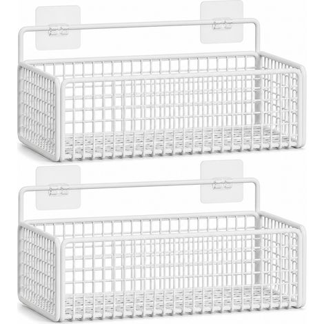 Bathroom Wall Shelf 2 White Without Drilling 26 cm (1/5)