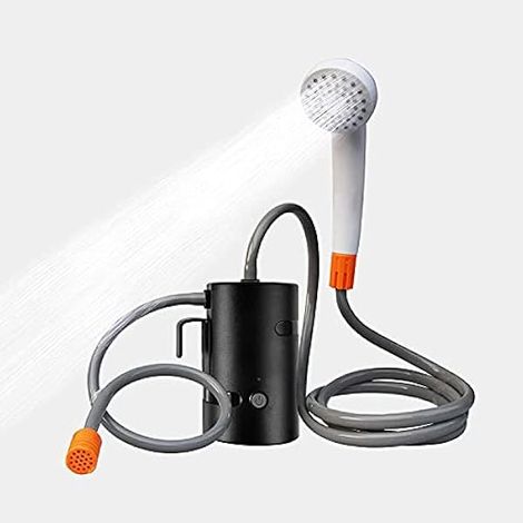 Douche Portable Extérieure - Pompe À Eau Batterie 4400 mAh - 2 Débits - Étanche IPX7 - Rechargeable USB - 3 LED - Pour Randonnée Camping Plage Animaux Jardin (1/3)