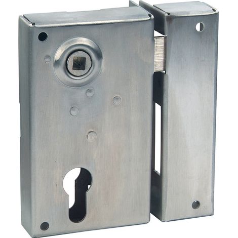 Serrure en applique verticale à fouillot inox à cylindre européen droite - DEVISMES (1/2)