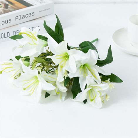 Bouquet De Valériane Artificiel - 7 Branches - Décoration Intérieure Pour Salon Mariage Et Événements - 35 X 8 X 8 Cm - 50 G (1/3)