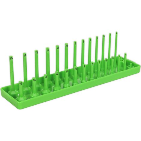 Sealey Premier Socket Holder 1/4""Sq Drive 4-15mm - Hi-Vis Green SH1414HV