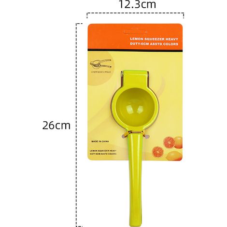 Presse-citron manuel jaune, pratique et facile à utiliser, en aluminium. (1/5)
