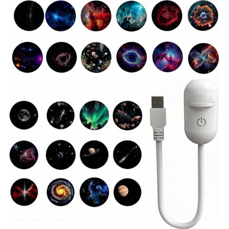 Lampe Projecteur Haut de Gamme – Veilleuse + Ciel Étoilé USB – Kit 24 Pièces – Déco Intérieure et Voiture (1/5)