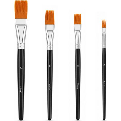 4 PCS Grainer Pinceau Ensemble, Pinceaux Peinture Acrylique, Pinceaux à Poils en Nylon et Manches en Bois  Adaptés à La Peinture Acrylique, à La Gouache Et à La Peinture à l'huile (1/5)