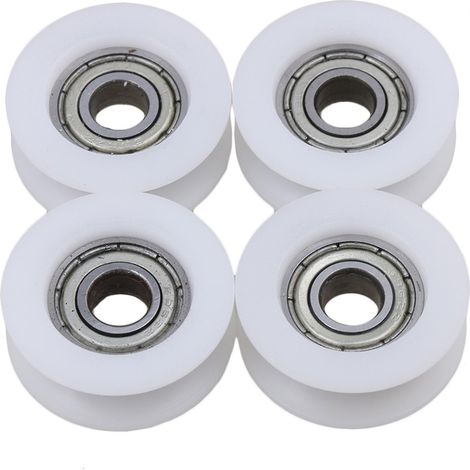 Lot de 4 poulies de guidage à roulement à gorge en U 6 x 24 x 9 mm (1/2)
