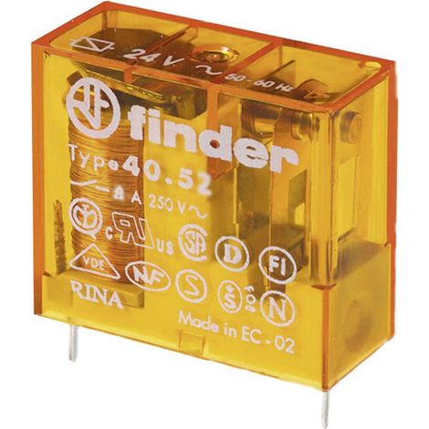 Finder 40.52.8.024.0300 Relè per PCB 24 V/AC 8 A 2 NA 1 pz.
