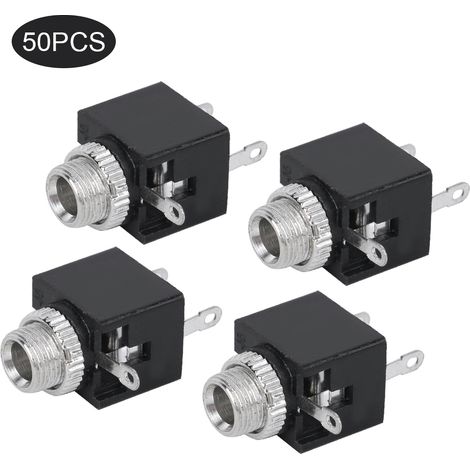 50 Stück Audio-Buchsenstecker-Adapterklemmen, elektrisches Zubehör, DIP 3,5-mm-Stift mit Mutter (1/5)