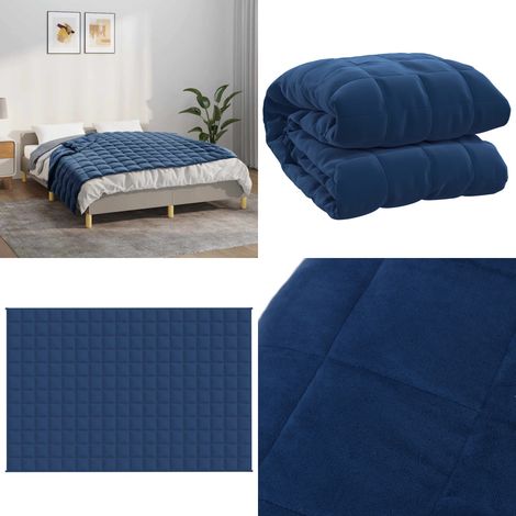 Couverture lestée Bleu 120x180 cm 9 kg Tissu - Couverture Lestée - Couverture Poids - Sommeil Profond - Relaxation - Bien-être - Home & Living (1/5)