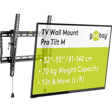 Support TV Mural Inclinable 32-55 Pouces VESA 400x400 Jusqu'à 70 kg Système Click - Pro Tilt M - 49909 (1/5)