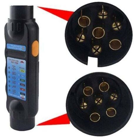 7 Pin Trailer Tester, XU, 12V Socket 7 Diagnostic Tool Wiring Lighting Circuit for Car Motorhome - (1/4)
