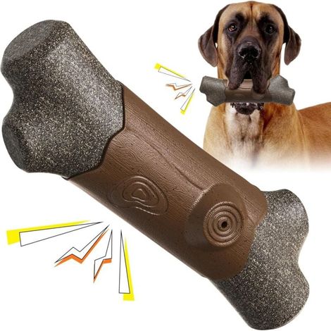 Jouet à mâcher durable, adapté aux chiens moyens, grands et très grands, 21 cm (8,27 pouces), son doux, conception durable en forme de branche. (1/4)
