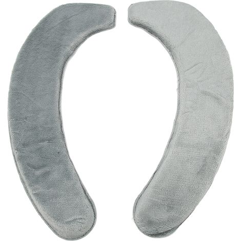 2 Pièces Housse de Siège de Toilette en Polaire Douce, Lavable à Machine et Adhérente, Couverture Chaude Confortable Gris (1/5)
