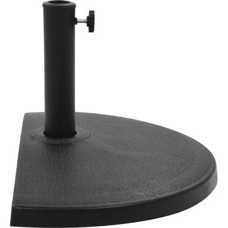 Socle demi-rond de parasol, Support parasol Robuste de Qualité, Polyrésine 15 kg Noir OIB6148E (1/4)