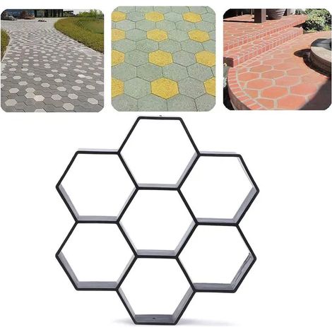 Moule de jardin pour pavé 29×28 cm, moule béton réutilisable DIY, coffrage pour allées, chemins et terrasses, fabrication de dalles pour extérieur et jardin (1/5)