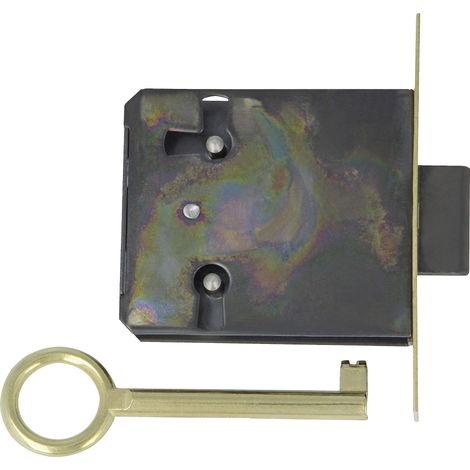 Serrure Encastrée pour Meuble  Entrée à 40 mm  Livrée avec Clé à Gorge  Système de Fermeture pour Tables, Armoires et Petits Meubles  Laiton Doré Mat (1/3)