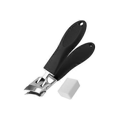 Coupe-ongles biseauté, outil de coupe d'ongles portable et robuste pour femmes et hommes (grand modèle noir)