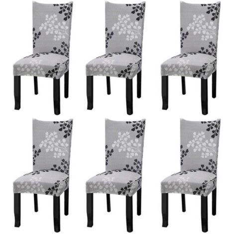 Housse de chaise extensible universelle, ensemble de 6 housses de chaise pour chaises de restaurant d'hôtel (1/5)