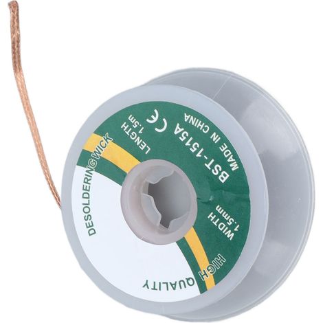 Désolidage Fil Alliage Cuivre Mèche à Dessouder Sans Nettoyage Outil Aspirateur Soudure 1,5 M 1,5 mm (1515A) (1/5)