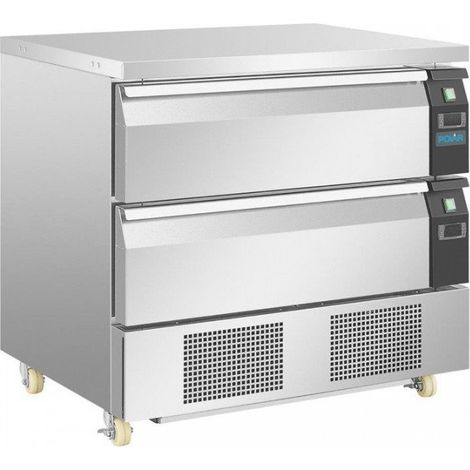 Soubassement inox double température, 2 tiroirs, compatible GN 1/1, 460 W, 220 V - MONO