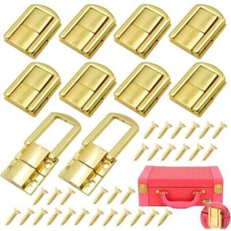 10 Pieces Metal Trunk Closure With Screws Metal Suitcase Lock Metal Closure Clasp Toggle Latch Toggle Clasp Box Toggle Latch for Jewelry Box Wooden Box, TRIMEC (1/5)