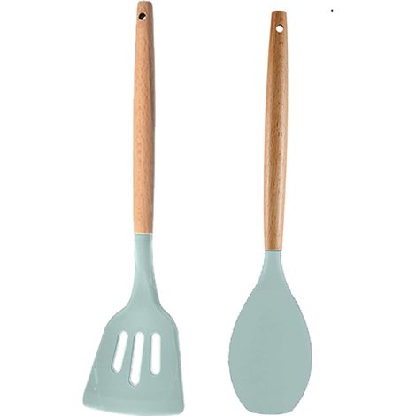 Ustensiles De Cuisine En Silicone - Résistance Haute Température - Pour Casseroles Antiadhésives - Lot De 2 Pièces (1/5)