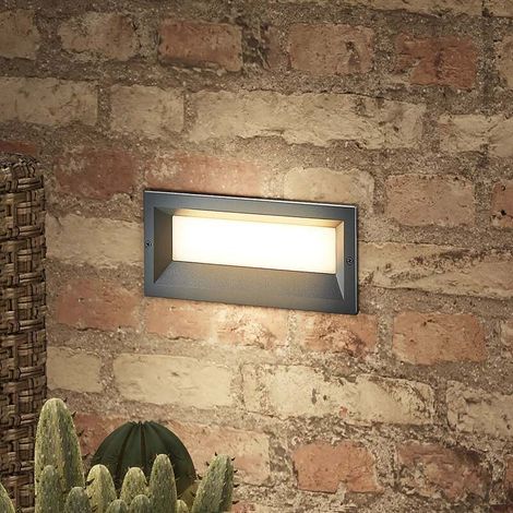 [GEBRAUCHT] B-Ware Lucande LED Wandeinbauleuchte Lachlain anthrazit Gartenlampe 11W IP65 25cm (1/2)