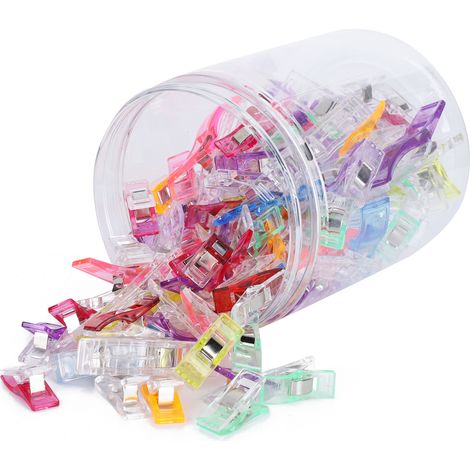 100 Pinces de Couture en Plastique Colorées pour Patchwork et Tissus, Lot de 100 pour Loisirs Créatifs et Tricot (1/5)