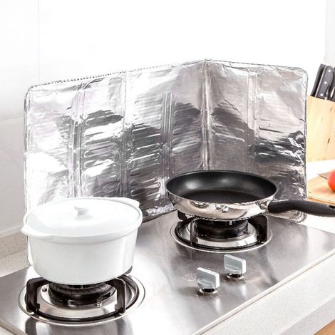Aluminiumfolienplatte verhindert Ölspritzer beim Kochen auf Gasherden (1/5)