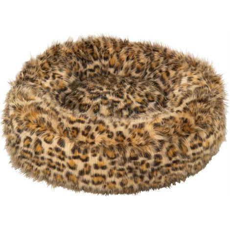 Panier pour chat léopard doux et cosy - rouille et beige (1/4)