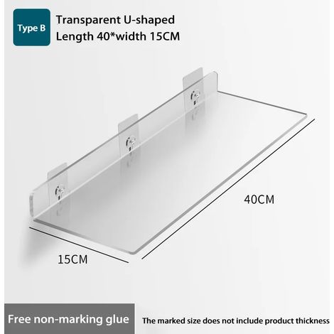 (WGYKLZWJMDKB40x15CM) Étagère de rangement auto-adhésive murale, amovible, pour salle de bain, douche, cuisine, dressing, accessoires de salle de bain (1/5)